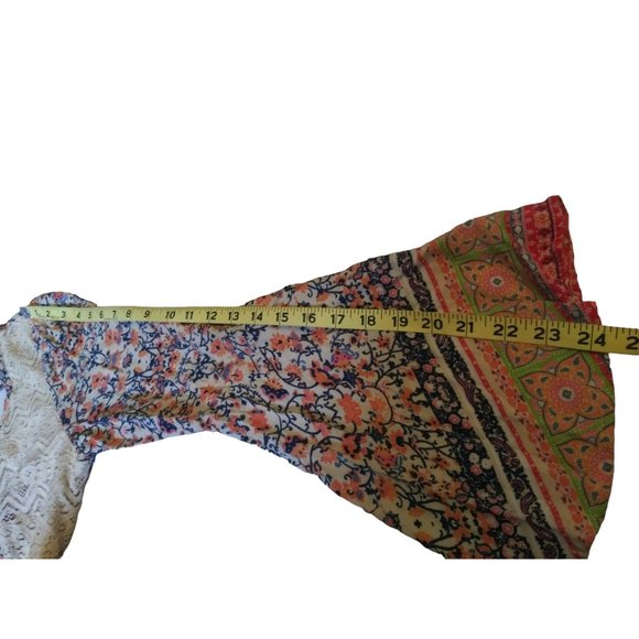 Allison Brittney Boho Floral Print Midi Dress Tunic Women's Size Medium - Picture 14 of 15